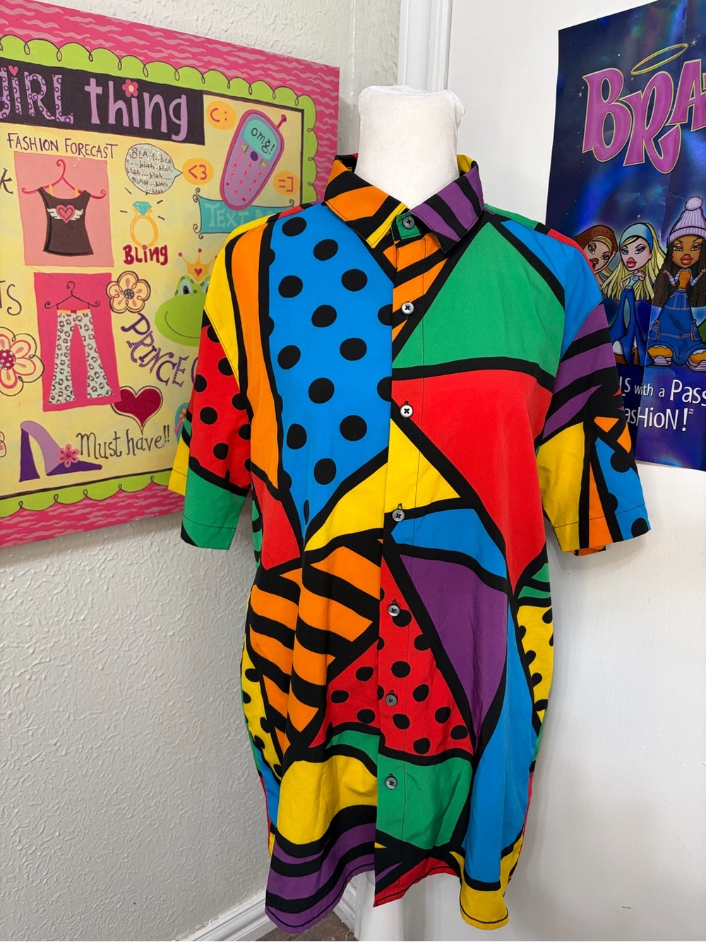 Multicolor Geometric Button-Up Shirt - Picture 1 of 3